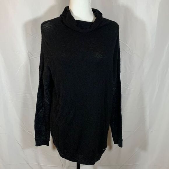 Guess Los Angeles Black Fuzzy Sparkly Sweater NWT - Picture 1 of 13
